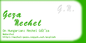 geza mechel business card